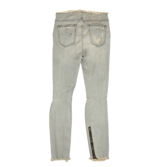 NEW UNRAVEL PROJECT Blue Distressed Denim Lace Up Skinny Jeans Size 27 $875 - Picture 3 of 4
